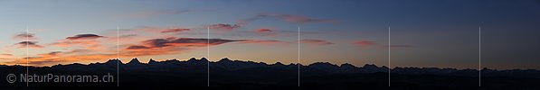 P015596: Panoramafoto Morgenstimmung über den Berner Alpen