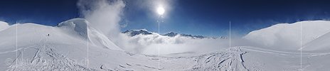 P015719: 360° Panoramafoto Nebelstimmung in winterlicher Berglandschaft