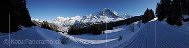 P015761: Panoramafoto Winterliche Eigernordwand im Abendlicht