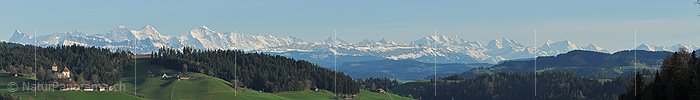 P015911a: Panoramafoto Schloss Trachselwald vor Berner Alpen