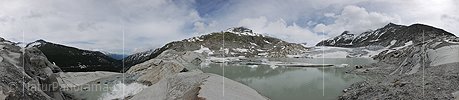 P016389: 360° Panoramafoto Rhonegletscher und Gletschersee (Stand 6.2015)