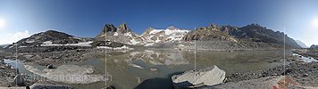 P016515: 360° Panoramafoto Schwemmebene vor dem Tiefengletscher (Urner Alpen)