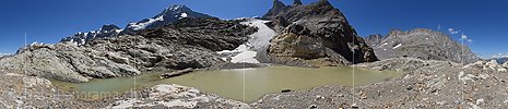 P016638a: 360° Panoramafoto Wetterlückengletscher mit Gletschersee (Stand 8.2015)