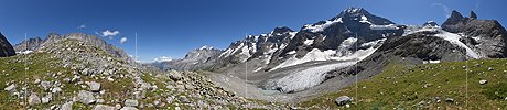 P016641: 360° Panoramafoto Breithorngletscher und Wetterlückengletscher