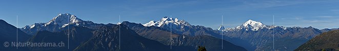 P016870a: Panoramafoto Walliser Alpen vom Riederhorn (Aletsch)