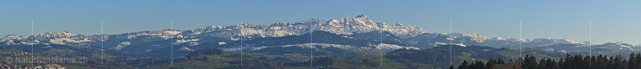 P017536g: Hochaufgelöstes Panoramafoto Alpstein und Säntis