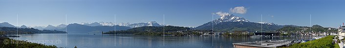 P017591b: Panoramafoto Luzerner Seebecken und Zentralalpen von Luzern
