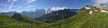 P018042: Grosses Panoramafoto des Dreigestirns Eiger, Mönch und Jungfrau