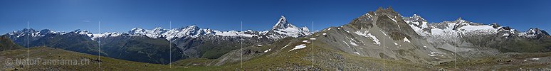 P018193: 360° Gigapixel-Panoramafoto Zermatter Bergwelt mit Matterhorn und Co.
