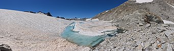 P018347: Panoramafoto Gletschersee auf dem Chüebondengletscher/Gerenpass