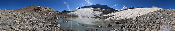 P018420: 360° Panoramafoto Proglazialer See vor dem Chaltwassergletscher