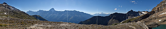 P018463a: Panoramafoto Bietschhorn  und Lötschental vom Lötschepass