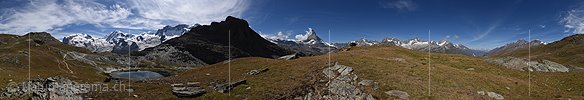 P018532: 360° Panoramafoto Riffelsee und Zermatter Bergwelt