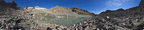 P018704: 360° Panoramafoto Flacher Gletschersee am Tiefengletscher (Stand 28.9.2016)