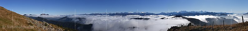 P018871: Panoramafoto Zentralalpen und Nebelmeer vom Rickhubel (Fürstein)