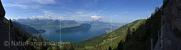 P019855: Panoramafoto Zentralschweiz und Vierwaldstättersee von Rigi Kaltbad