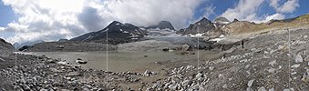 P020305: Panoramafoto Witenwasserengletscher mit Gletschersee (Stand 8.2017)