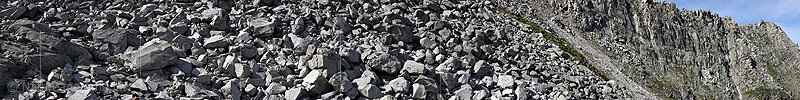 P020357: Panoramafoto Geröllhalde und Felswand