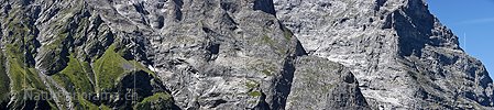 P020461: Panoramafoto Licht und Schatten in den Felswänden am Ostegg (Eiger)