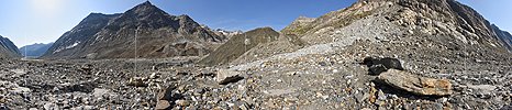 P020472: 360° Panoramafoto Eisblock vor dem Unteraargletscher (Stand 8.2017)