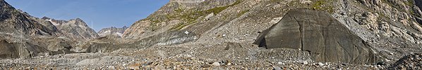 P020474a: Panoramafoto Toteis vor dem Unteraargletscher