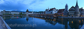 P021212: Hochaufgelöstes Foto Luzern und Kapellbrücke am frühen Morgen