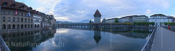 P021220: Panoramafoto Altstadt, Kapellbrücke und Wasserturm Luzern