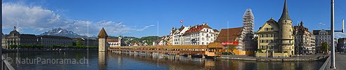 P021227: Gigapixel Panoramafoto Luzern, Pilatus, Kapellbrücke und Wasserturm