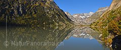 P022342a: Panoramafoto Spiegelung des Lauteraarhorns im Grimselsee