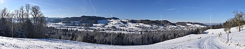 P022768: Panoramic photo winter landscape in the Emmental