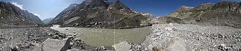 P023177: 360° Panorama photo Origin of the Aare at Unteraar glacier (status 7.2019)