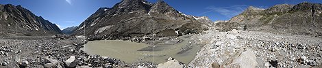 P024135: 360° Panorama photo Origin of the Aare at the Unteraar glacier (Date 7.2020)