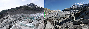 V000006: Interaktiver Vorher-Nachher Gletschervergleich vom Rhonegletscher
