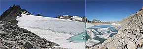 V000013: Interaktiver Vorher-Nachher Bildvergleich vom Chüebodengletscher